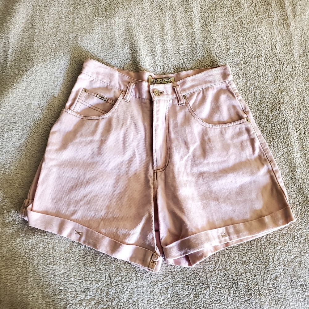 Vtg‎ JouJou 90s Pink High Rise Short 5 Pockets Summer Fun Beach Casual